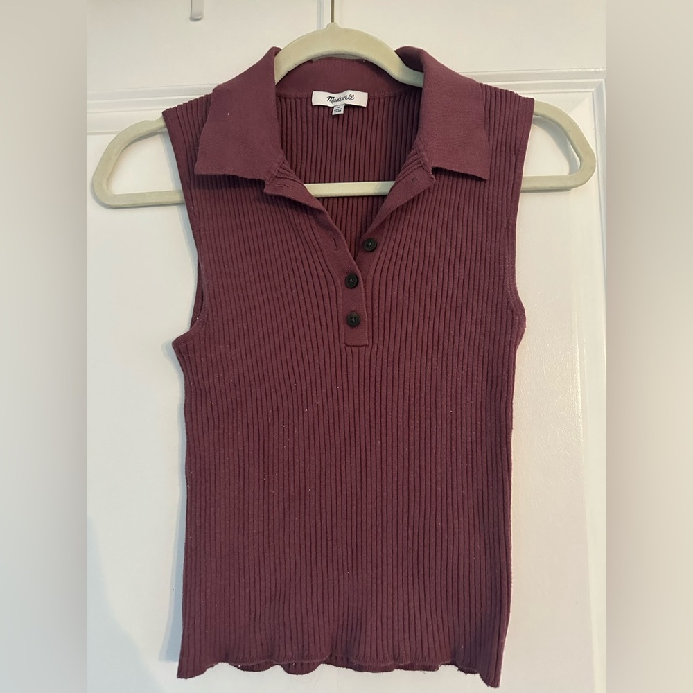 Madewell Burgundy Ribbed Tank Top